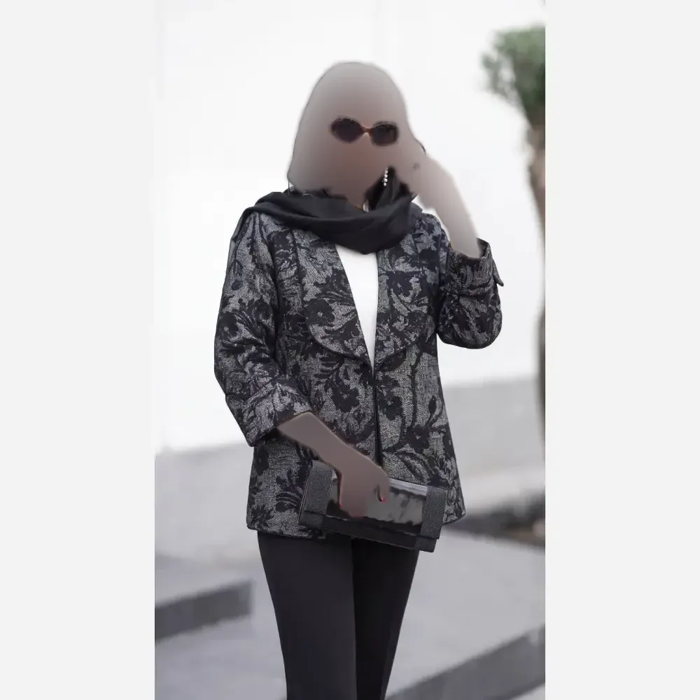 کت مجلسی زنانه مدل آنا جنس موهر درجه یک رنگ مشکی و قهوه ای فری سایز