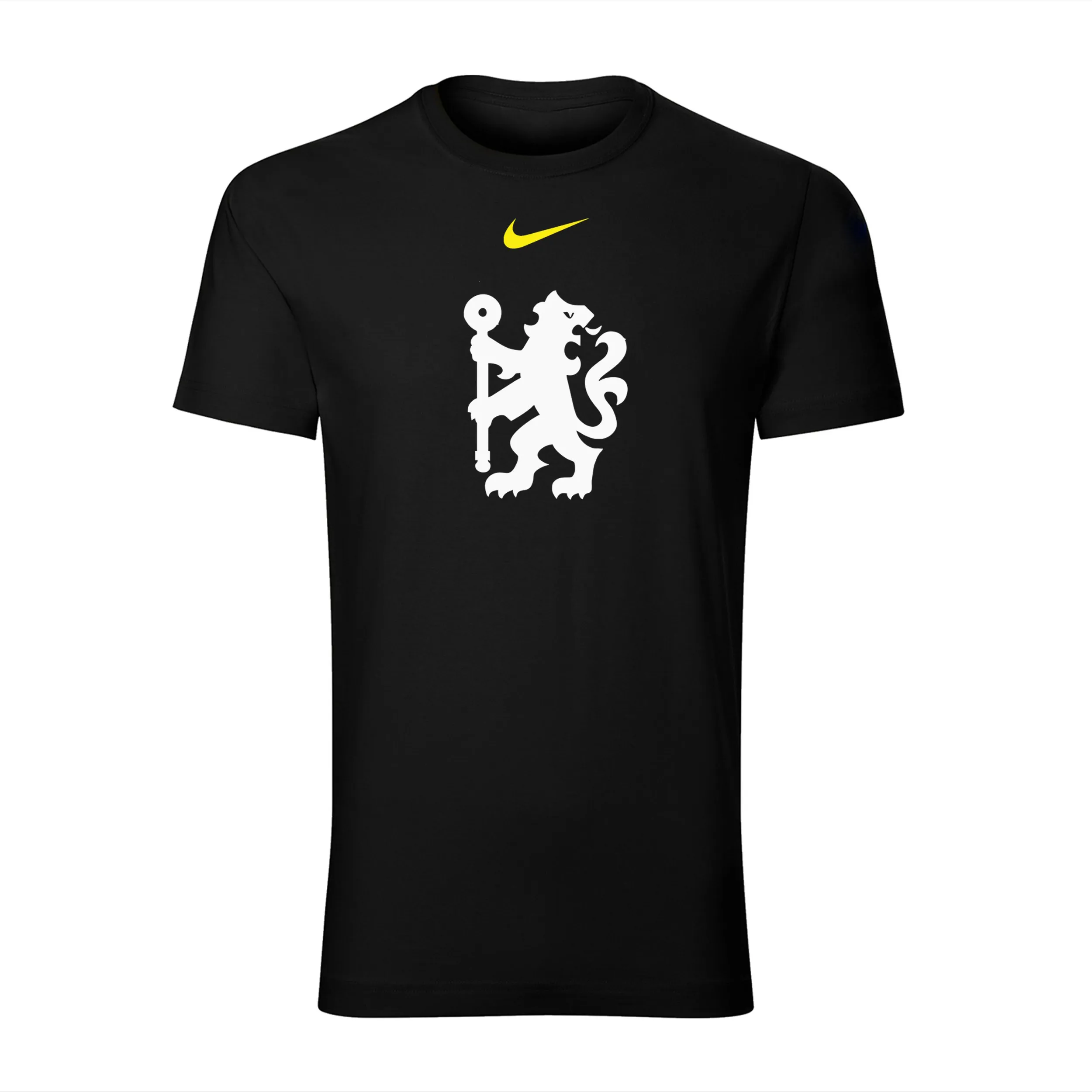 تیشرت آستین کوتاه مردانه طرح چلسی رنگ مشکی نخی اعلا یقه گرد