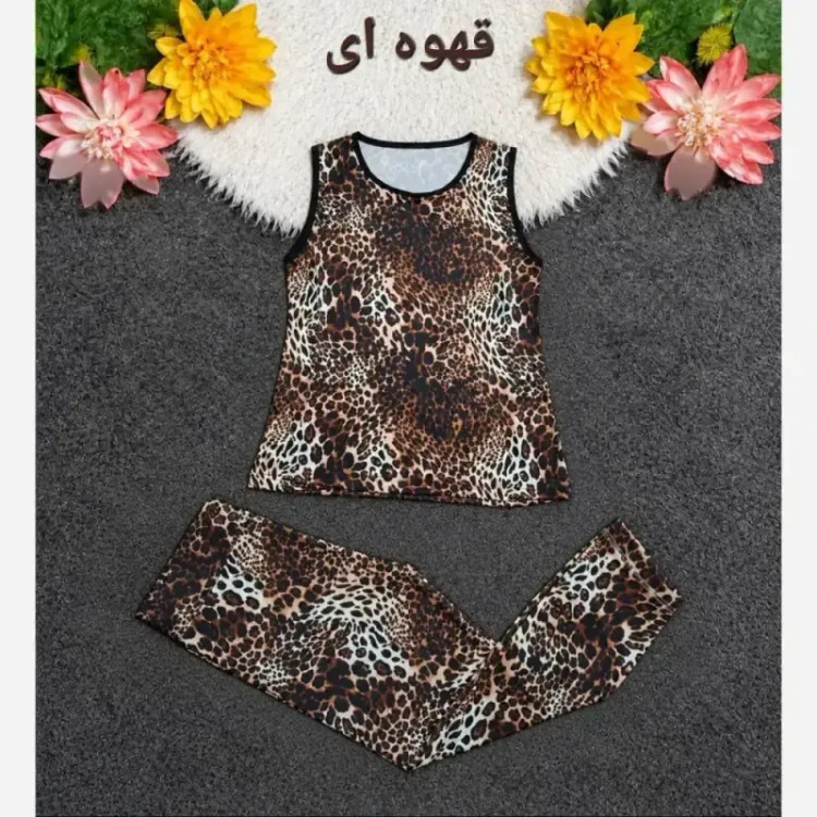 ست تاپ و شلوار ورزشی و خانگی زنانه جنس فلامنت کشی مناسب سایز 38 تا 50