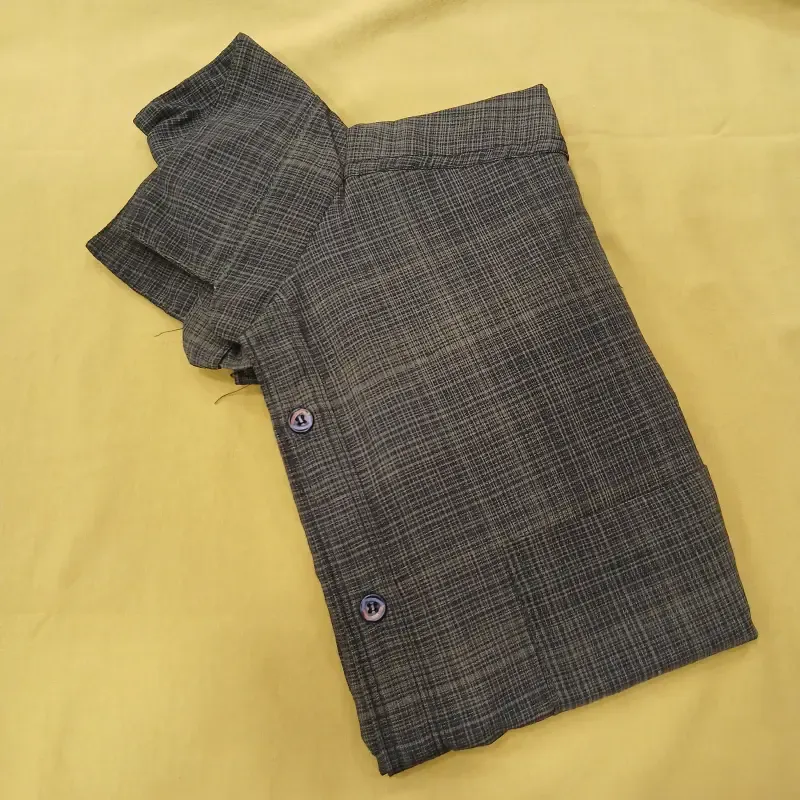 پیراهن آستین بلند مردانه چهارخانه ریز بنگال کش تک جیب سایز L تا 2XL